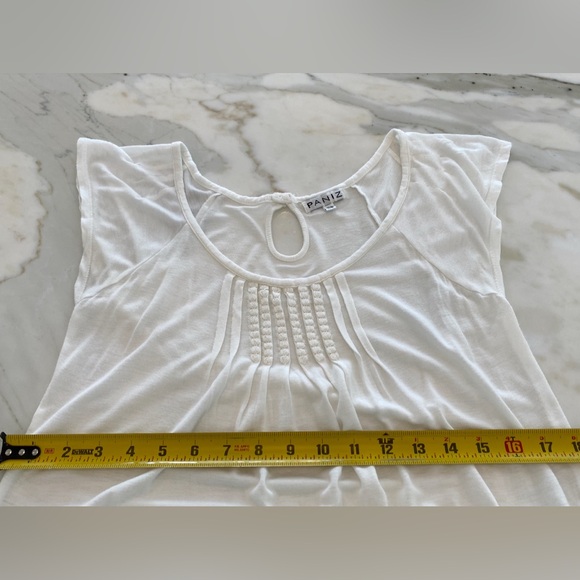 PANIZ IVORY TEE- SHIRT TOP SIZE XS NWOTS! - Picture 9 of 13